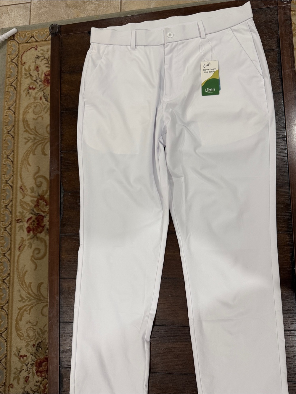 Libin Men's White Chinos - Classic Straight Fit